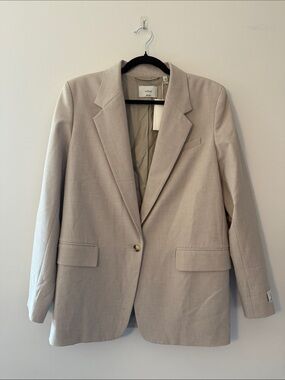 Wilfred Beige Single-Button Tailored Blazer